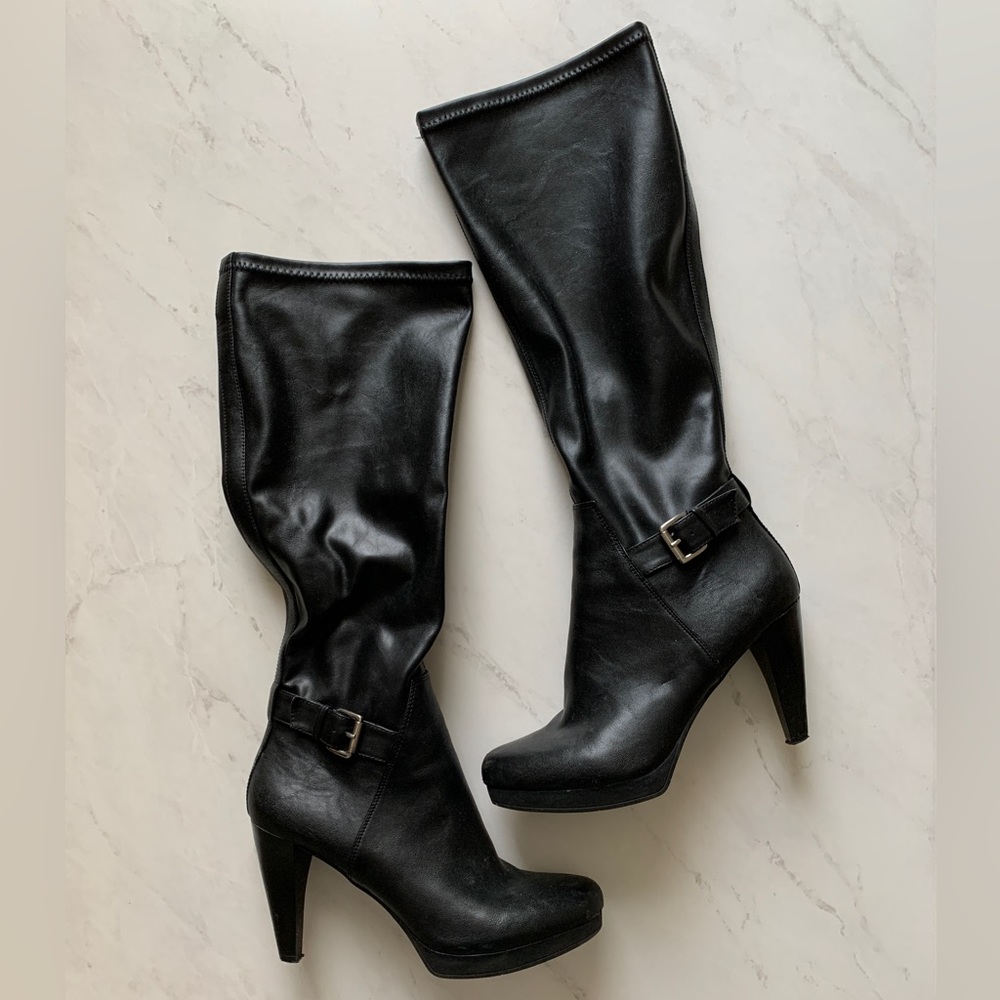 Nine West Navita Black Heel Boots with Buckle
